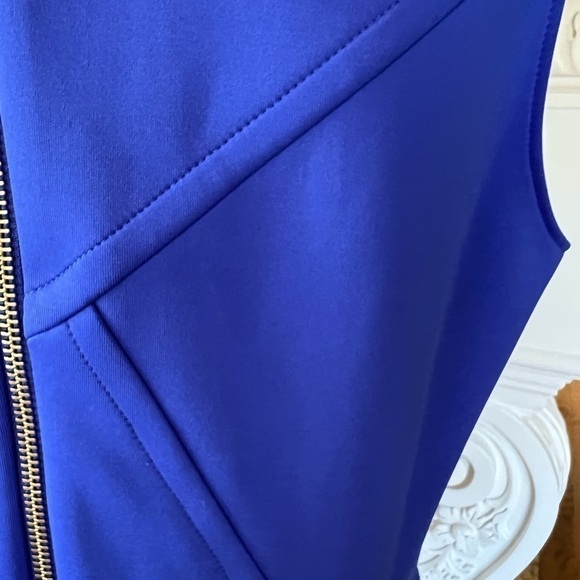 Ted BAKER LONDON royal blue scuba sleeveless skater dress size 4 or US large - Picture 3 of 13